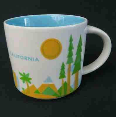 Starbucks California You Are Here Series Coffee Mug Cup Blue Green Gold - Sold on eBay Dec, 24th 2019 for $16.86