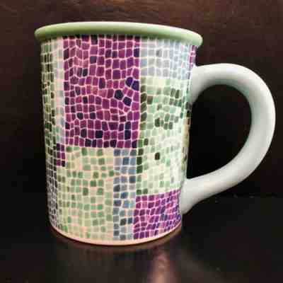 Starbucks Mug Barista Coffee 20oz Mosaic Tile Blue Green Purple 2002 - Sold on eBay Dec, 24th 2019 for $29.95