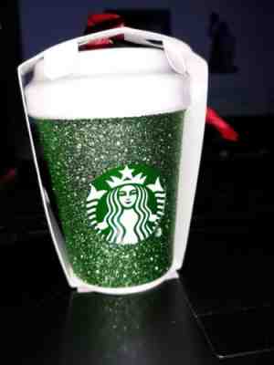 STARBUCKS 2019 HOLIDAY / CHRISTMAS GREEN GLITTER CUP ORNAMENT - NIP - Sold on eBay Dec, 24th 2019 for $15.99