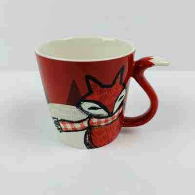 Starbucks Red Fox Mug Cup Tail Handle Holiday 2016 Christmas 8oz - Sold on eBay Dec, 24th 2019 for $15.99