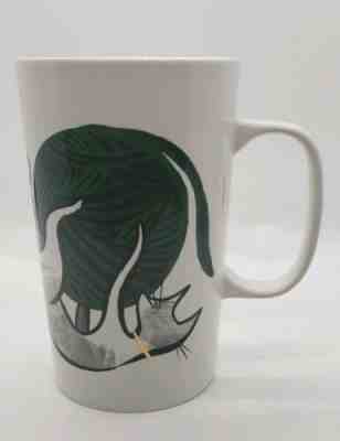 2015 Starbucks CAT WITH GREEN YARN BALL Coffee Mug 16 oz Gold Accents White - Sold on eBay Dec, 24th 2019 for $19.99