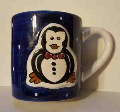 Starbucks Christmas Penguin Coffee Mug Cup  Blue Sberna Deruta Italy 12 oz Nice - Sold on eBay Dec, 24th 2019 for $19.99