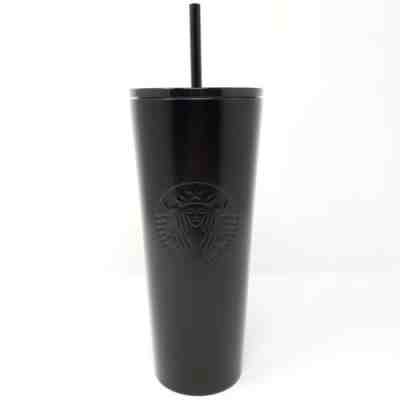 New Starbucks Holiday 2018 Matte Black Stainless Steel Cold Cup Tumbler 24 oz - Sold on eBay Dec, 23rd 2019 for $39.99