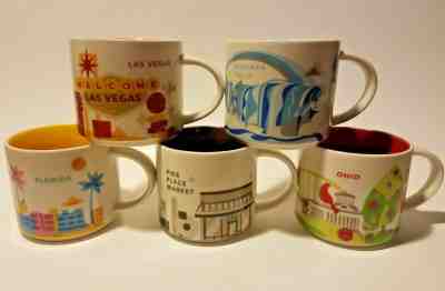 Starbucks Mugs -Lot of 5- You are Here Collection VEGAS OHIO FLORIDA PIKE NIAGRA - Sold on eBay Dec, 23rd 2019 for $89.99
