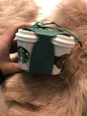 Starbucks 2016 Mini ceramic Coffee Cups Ornaments 4 Pack New - Sold on eBay Dec, 23rd 2019 for $17.99