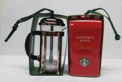STARBUCKS NEW 2016 CHRISTMAS BLEND COFFEE BAG & FRENCH PRESS ORNAMENT GIFT SET - Sold on eBay Dec, 23rd 2019 for $23.99