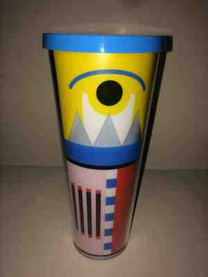 Starbucks Cold Drink Tumbler Venti 24 oz w/ Lid ~ Eye ~ Blue Yellow Red - Sold on eBay Dec, 23rd 2019 for $18.99