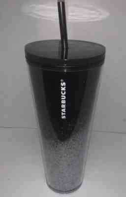 NEW Starbucks Holiday 2019 Venti Tumbler BLACK/SILVER Cascading Snow 24oz - Sold on eBay Dec, 23rd 2019 for $34.99