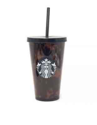 Starbucks Grande Acrylic Brown Black Tortoise Shell Cold Cup 16oz Reusable - Sold on eBay Dec, 23rd 2019 for $26.00