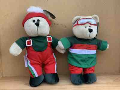 2 Starbucks Bearista Bears Plush 2019 Christmas Limited Edition New 10" Tall - Sold on eBay Dec, 23rd 2019 for $34.00