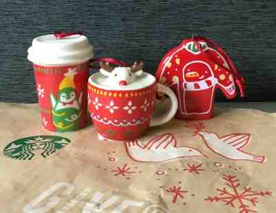 2016 Starbucks Japan Ornament Moose Milk Penguin Tumbler Ugly Christmas Sweater - Sold on eBay Dec, 23rd 2019 for $49.99