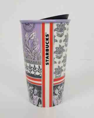 NEW Starbucks 2017 Purple Floral Double Wall Ceramic Coffee Traveler Tumbler Mug - Sold on eBay Dec, 23rd 2019 for $41.41