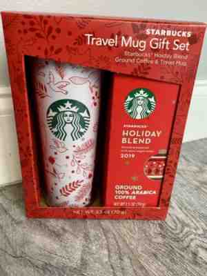 STARBUCKS GIFT SET 2019 Holiday Blend Coffee 16oz Tall Travel Mug Christmas Red - Sold on eBay Dec, 23rd 2019 for $24.99