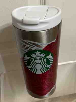 2014 Starbucks Stainless Steel Tumbler Rose Travel Mug 16 oz White Lid - Sold on eBay Dec, 23rd 2019 for $18.99
