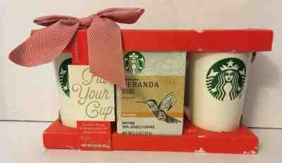 NEW - Starbucks Ceramic 16 oz Mugs and 2.5 oz Veranda Blonde Ground Coffee Set - Sold on eBay Dec, 23rd 2019 for $17.99