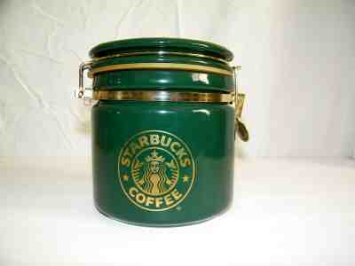 Starbucks Coffee Canister BEEHOUSE Bee House Japan Green Gold Mermaid Siren Logo - Sold on eBay Dec, 23rd 2019 for $25.55