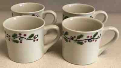 Set of 4 Hartstone for Hand-painted for Starbucks Holly Berry Mugs Excellent - Sold on eBay Dec, 23rd 2019 for $50.00