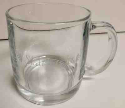 STARBUCKS Clear Etched Glass Heavy Coffee Mug Flat Base 12oz - Sold on eBay Dec, 22nd 2019 for $23.00