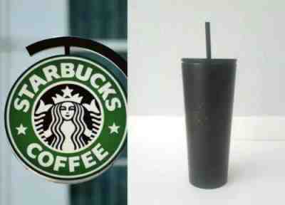 24 Oz Starbucks Matt Black Stainless Steel Double Walled Cold Tumbler w/ Straw  - Sold on eBay Dec, 22nd 2019 for $26.95