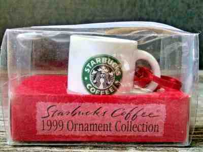 1999 Starbucks Ornament Collection Ceramic Mini Coffee Mug Christmas Ornament - Sold on eBay Dec, 22nd 2019 for $15.81