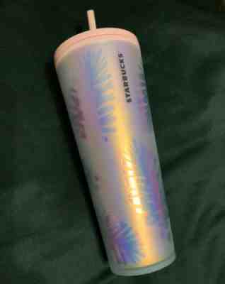 Starbucks 2019 Holiday Iridescent Rose Gold PINK Pine Cone Tumbler 24oz Cold Cup - Sold on eBay Dec, 22nd 2019 for $22.00