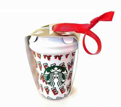 2 New Starbucks Holiday Christmas Ornaments Merry Coffee Ceramic 2019 set of 2  - Sold on eBay Dec, 22nd 2019 for $17.98