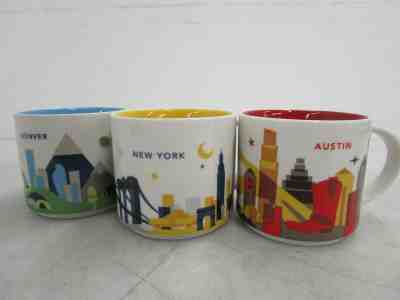 3x YOU ARE HERE Starbucks Collectible 14oz Mug Austin Denver New York - Sold on eBay Dec, 22nd 2019 for $16.50