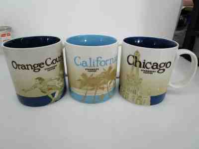 3 Vintage Starbucks Mugs Orange County California Chicago Illinois Windy City  - Sold on eBay Jan, 10th 2020 for $18.50