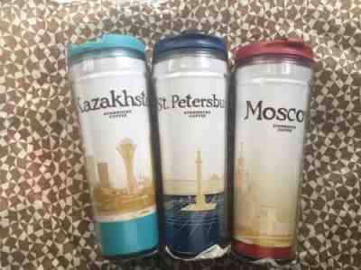 Starbucks tumblers Kazakhstan, Moscow, St. Petersburg, set of 3 units - Sold on eBay Jan, 10th 2020 for $73.00