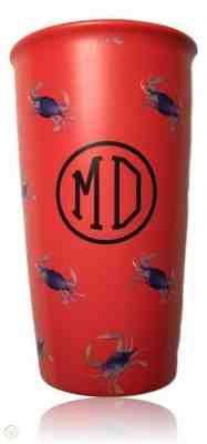 STARBUCKS LIMITED EDITION ORANGE CERAMIC MARYLAND BLUE CRAB MUG TRAVEL TUMBLER! - Sold on eBay Jan, 10th 2020 for $39.95