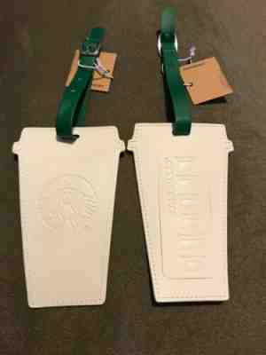 TWO - Starbucks Leather Luggage Tag - Limited Edition - Summer 2019 - BRAND NEW - Sold on eBay Jan, 10th 2020 for $24.99