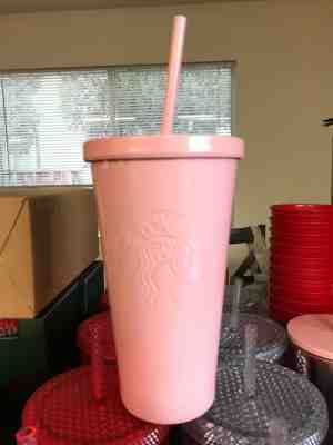 2017 Starbucks Matte Pink Stainless Steel 16oz Grande Tumbler Cup Hot Cold-NEW - Sold on eBay Jan, 8th 2020 for $99.99