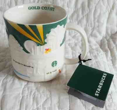 Starbucks 2016 Christmas Relief Mug GOLD COAST Australia NWT New w/ Tag No Box - Sold on eBay Jan, 6th 2020 for $39.99