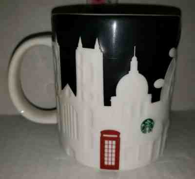 Starbucks London Relief Collector Black & White Embossed Coffee Mug Cup  - Sold on eBay Jan, 6th 2020 for $36.99