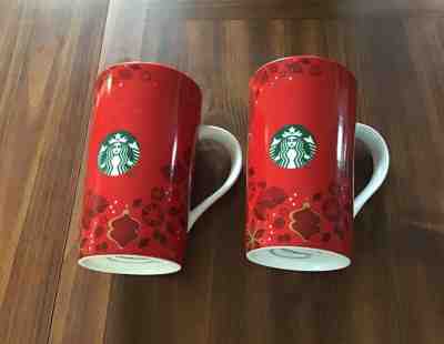 2013 Starbucks PAIR Mug’s Red Christmas Holiday Ornaments 16 oz Coffee Cup NEW - Sold on eBay Jan, 11th 2020 for $15.00