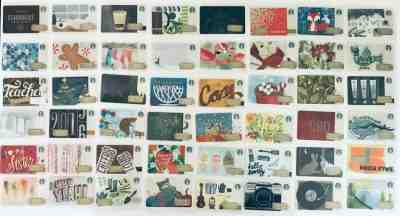 2015 Holiday Starbucks Gift Cards - Complete Base Set of 48 (Bulk Discounts) - Sold on eBay Jan, 11th 2020 for $17.99