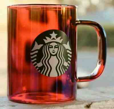 2019 Starbucks Red Iridescent Christmas Edition Mug Cup Glass 14 Fl Oz - MWT - Sold on eBay Jan, 11th 2020 for $22.29