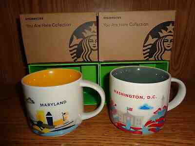 MARYLAND / WASHINGTON DC   STARBUCKS YAH 14 OZ MUGS (2), NEW IN BOX - Sold on eBay Jan, 11th 2020 for $54.99