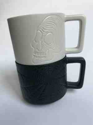 Starbucks Halloween 2019 Skull & Spiderweb Set of 2 Coffee Mugs Cup - Sold on eBay Jan, 11th 2020 for $22.99