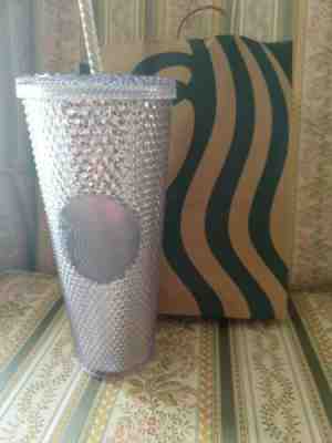 New Starbucks 2019 BLING PLATINUM Studded Tumbler Venti 24oz Holiday Limited  - Sold on eBay Jan, 11th 2020 for $24.99