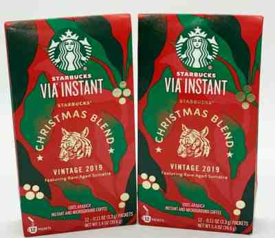 LOT Of 2~12 Packets Starbucks Via Instant Christmas Blend Vintage 2019 Exp 6/20 - Sold on eBay Jan, 11th 2020 for $29.95