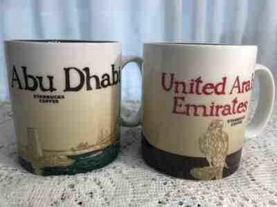 US SELLER!!! 2 STARBUCKS ICON Abu Dhabi  UNITED ARAB EMIRATES COFFEE MUGs