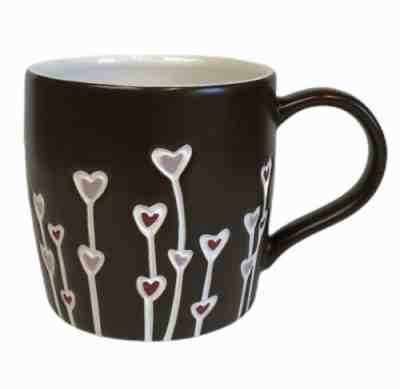 2009 Starbucks Embossed Hearts Coffee Tea Mug Cup Ceramic Brown - Sold on eBay Jan, 10th 2020 for $17.99