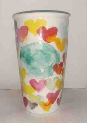 Starbucks Watercolor Heart Ceramic Travel Tumbler 2015 10oz.  Ships free No Lid  - Sold on eBay Jan, 10th 2020 for $18.99