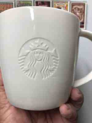 Starbucks 2010 All White Coffee Cup Mug V 20oz Venti Embossed Logo. - Sold on eBay Jan, 10th 2020 for $19.99