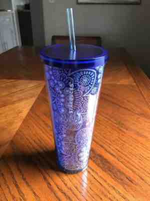New Starbucks 24oz Venti Acrylic Succulent Blue Flower Design Tumbler 2019 - Sold on eBay Jan, 10th 2020 for $15.00