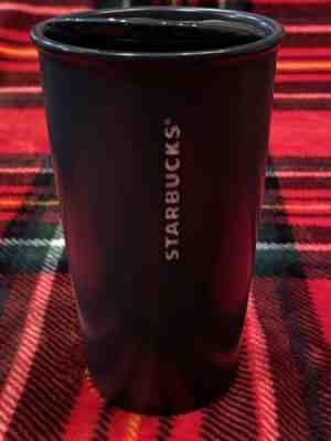 Starbucks Ceramic 12 oz Tumbler travel w/lid 2015 Navy Blue Classic logo design - Sold on eBay Jan, 10th 2020 for $18.50
