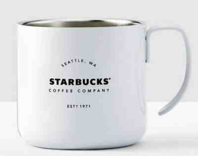 Starbucks 2017 White Seattle Coffee Stainless Steel Camping Mug 12 oz Brand New - Sold on eBay Jan, 10th 2020 for $17.86