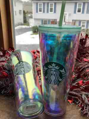 STARBUCKS  IRIDESCENT RAINBOW SIREN SCALES MERMAID 24OZ TUMBLER NEW AMAZING - Sold on eBay Jan, 10th 2020 for $18.00
