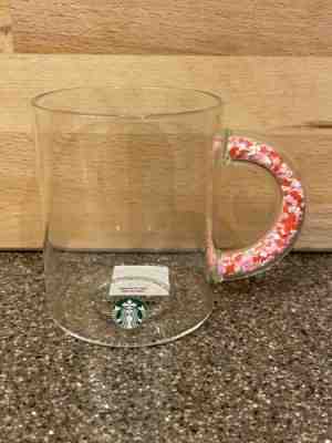 2020 Starbucks Valentines Confetti Hearts Handle Glass Mug - New/Rare - Sold on eBay Jan, 10th 2020 for $28.95